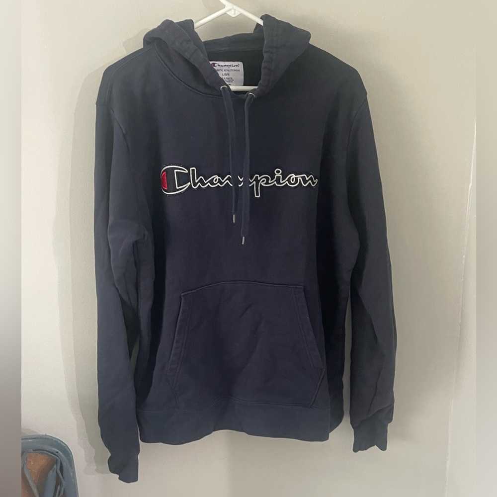 Navy Blue Champion Hoodie size large